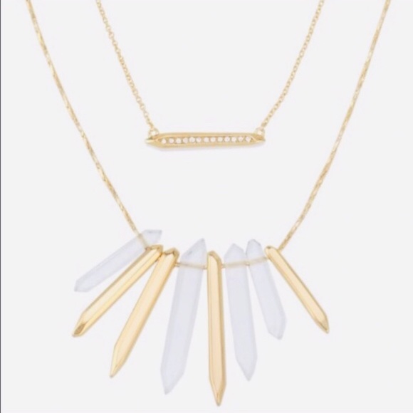 Stella & Dot | Gilded Gold + Quartz Crystal Rebel Cluster Necklace Set R… - Picture 8 of 8